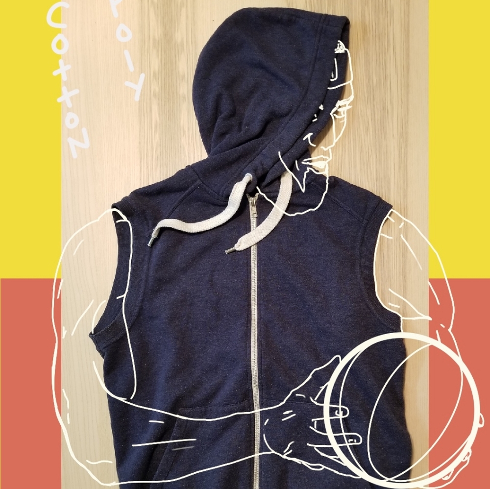 Navy Sleeveless Hoodie by Divided